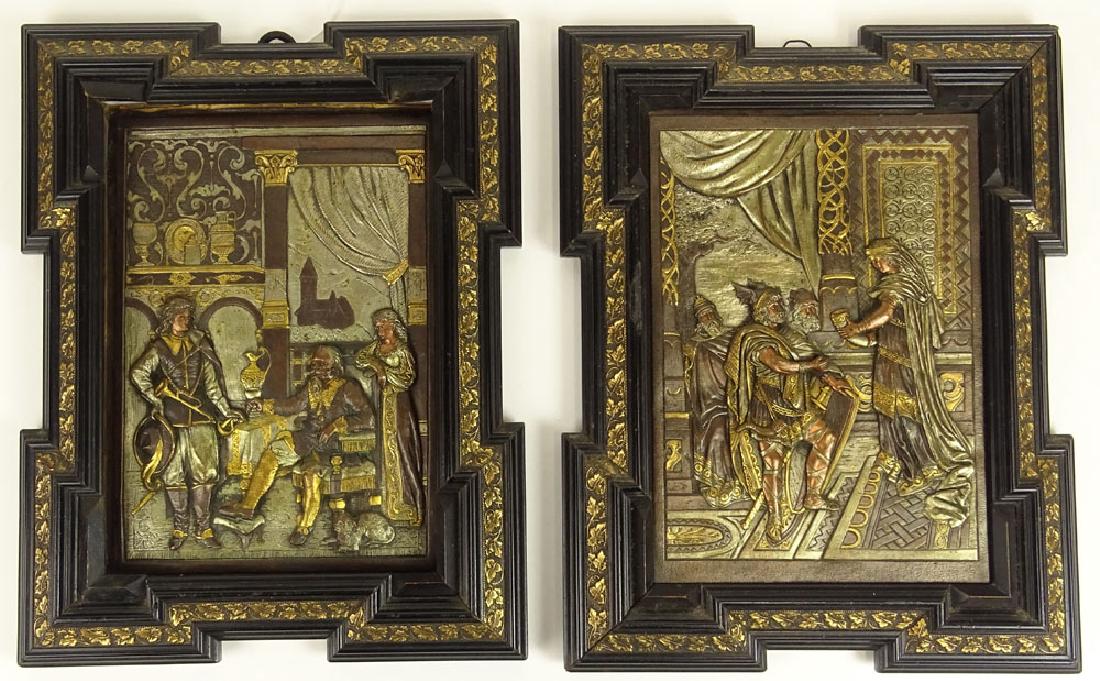 Pair of 19/20th century Renaissance style polychrome (1 of 2)