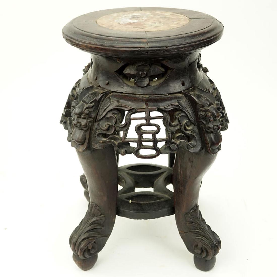 19/20th Century Chinese Carved Wood Plant Stand with (1 of 5)