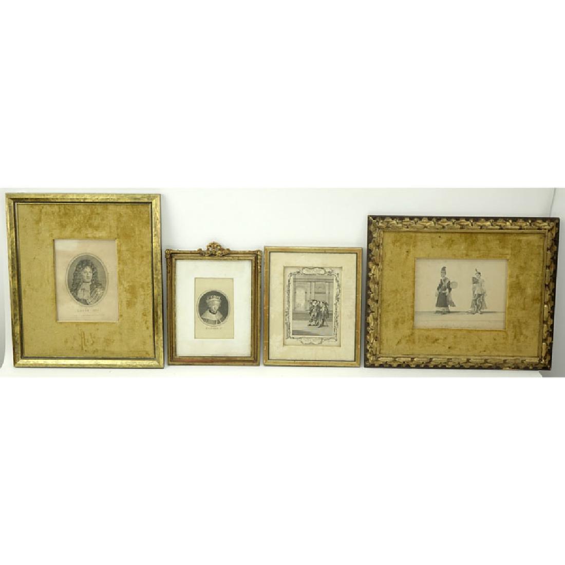 Grouping of Four (4) Antique or Vintage Artworks.: Grouping of Four (4) Antique or Vintage Artworks. Includes: "Edward V" by Gwyn engraving, "The Duke of Buckingham" engraving by R. Reynolds, "Louis XIV" engraving published by James Stuwart, and after