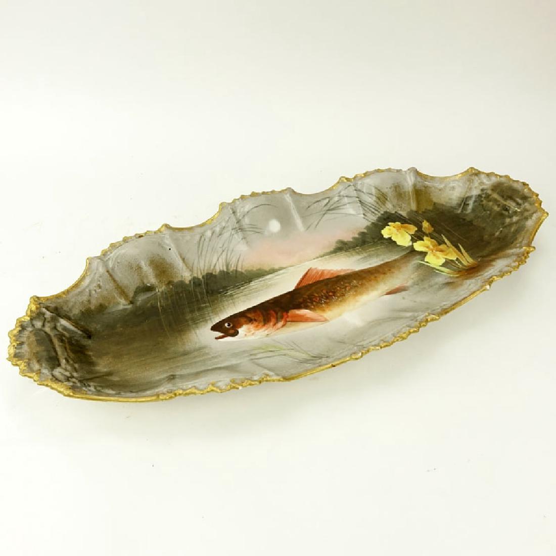 Large Limoges Hand Painted Porcelain Fish Platter. (1 of 4)