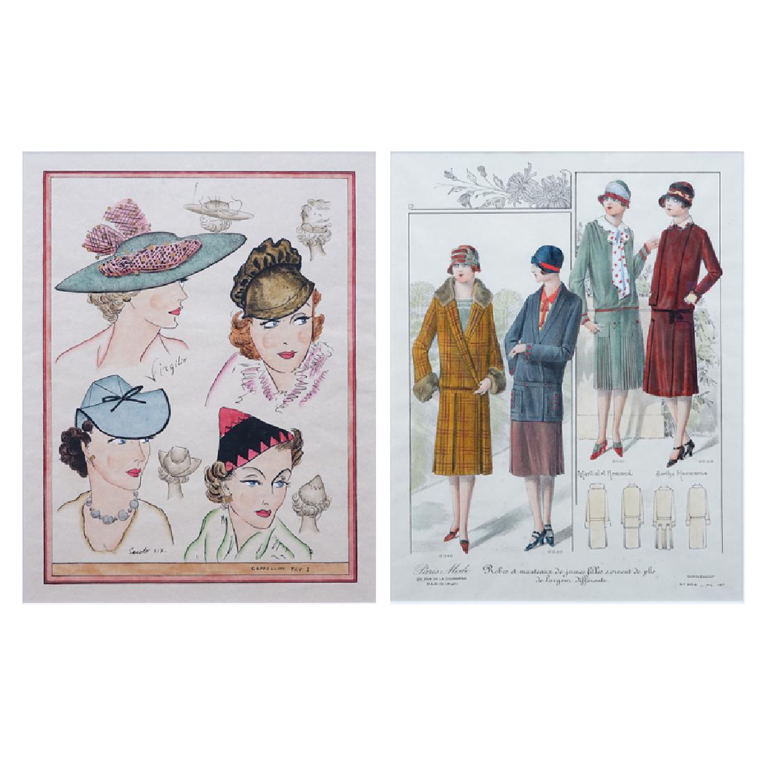 Two (2) Vintage Italian Prints "Dress Patterns", (1 of 7)