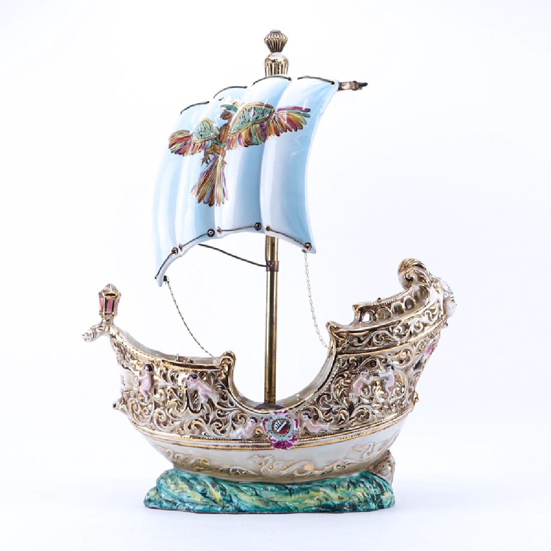 Large Italian Capodimonte Gilt Porcelain Santa Maria (1 of 5)