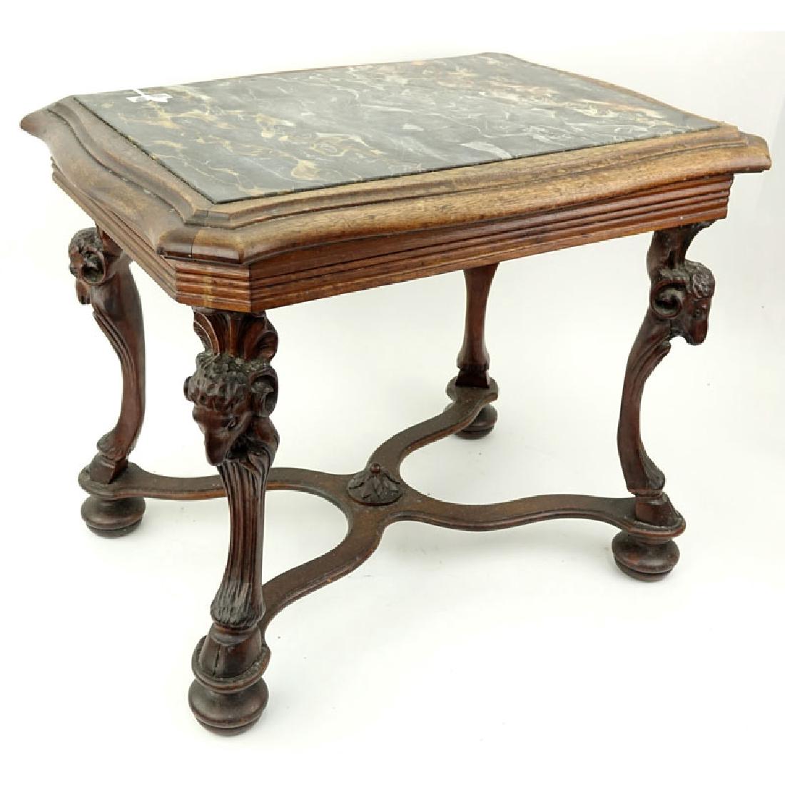 Mid Century Neoclassical Style Carved Wood Center Table (1 of 5)