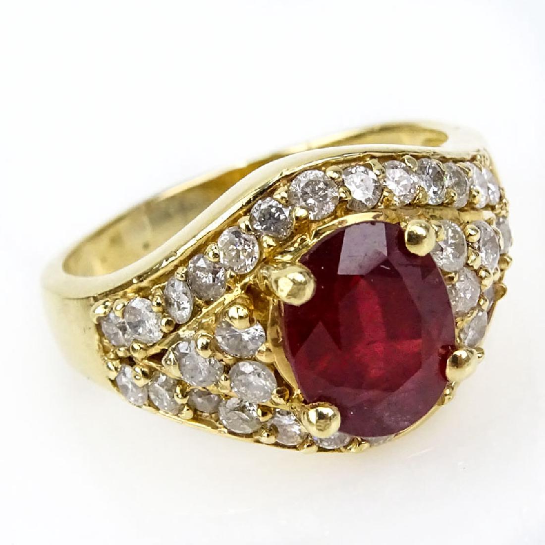 Vintage Oval Cut Ruby, Diamond and 14 Karat Yellow Gold (1 of 3)