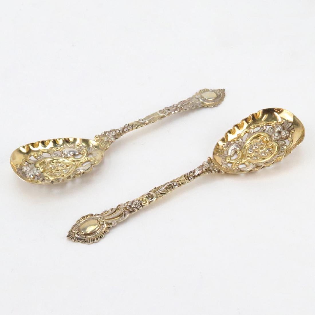 Pair Late 19th Century English Silver Pierced Serving (1 of 5)