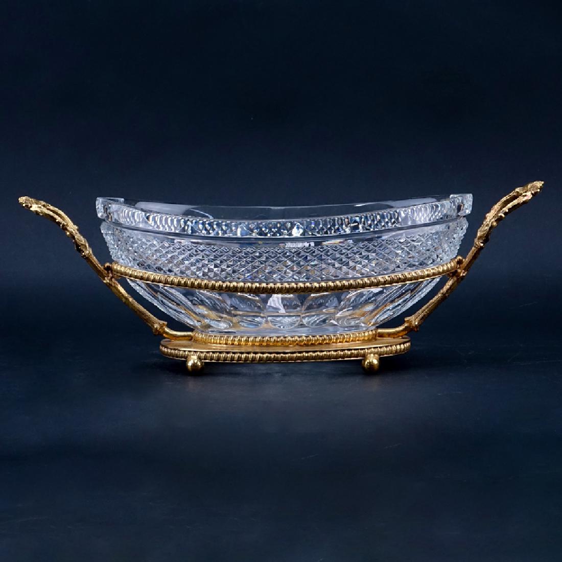 Large Bronze Mounted Cut Crystal Centerpiece. Unsigned. (1 of 4)