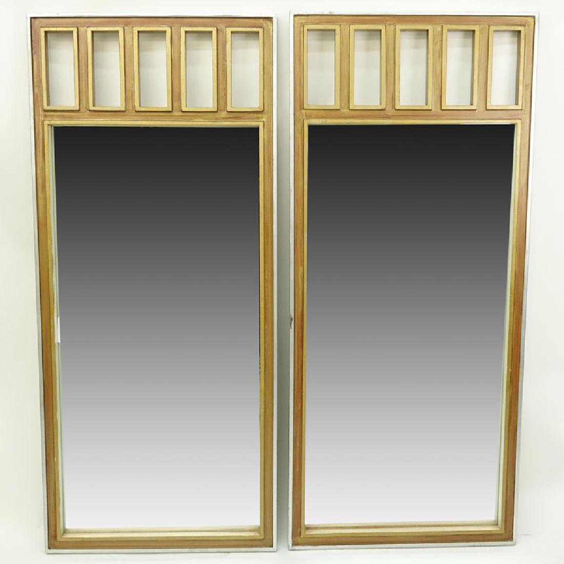 Pair of Mid to Late 20th C. Mirrors with Painted (1 of 2)