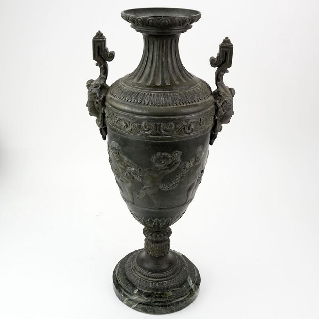 Antique Neoclassical Style Patinated White Metal Urn on (1 of 6)