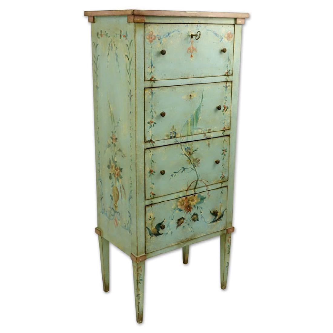 20th Century Italian Venetian Style Painted Tall chest (1 of 3)