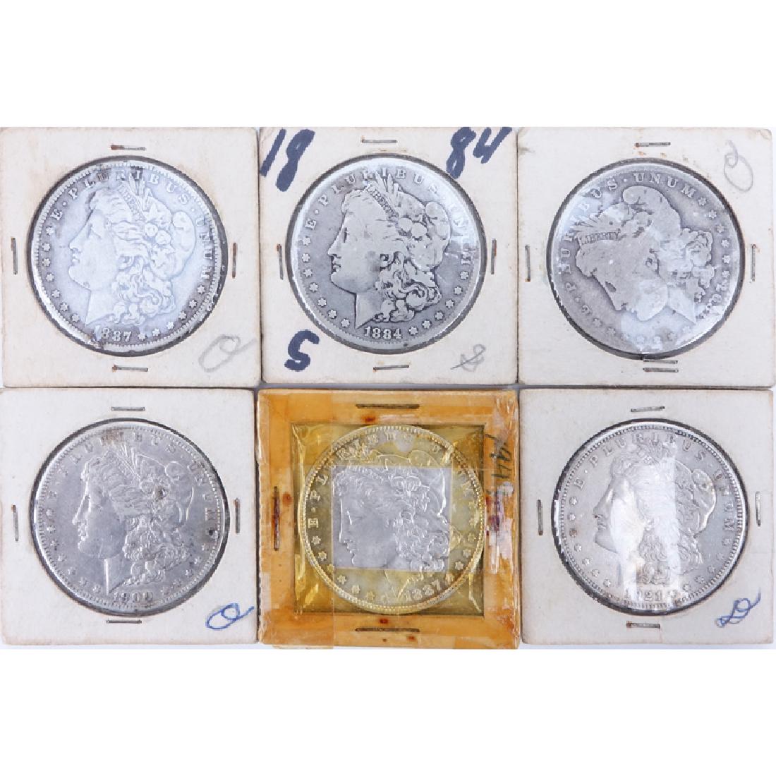 Collection of Six (6) Morgan Silver Dollars. Dates (1 of 3)