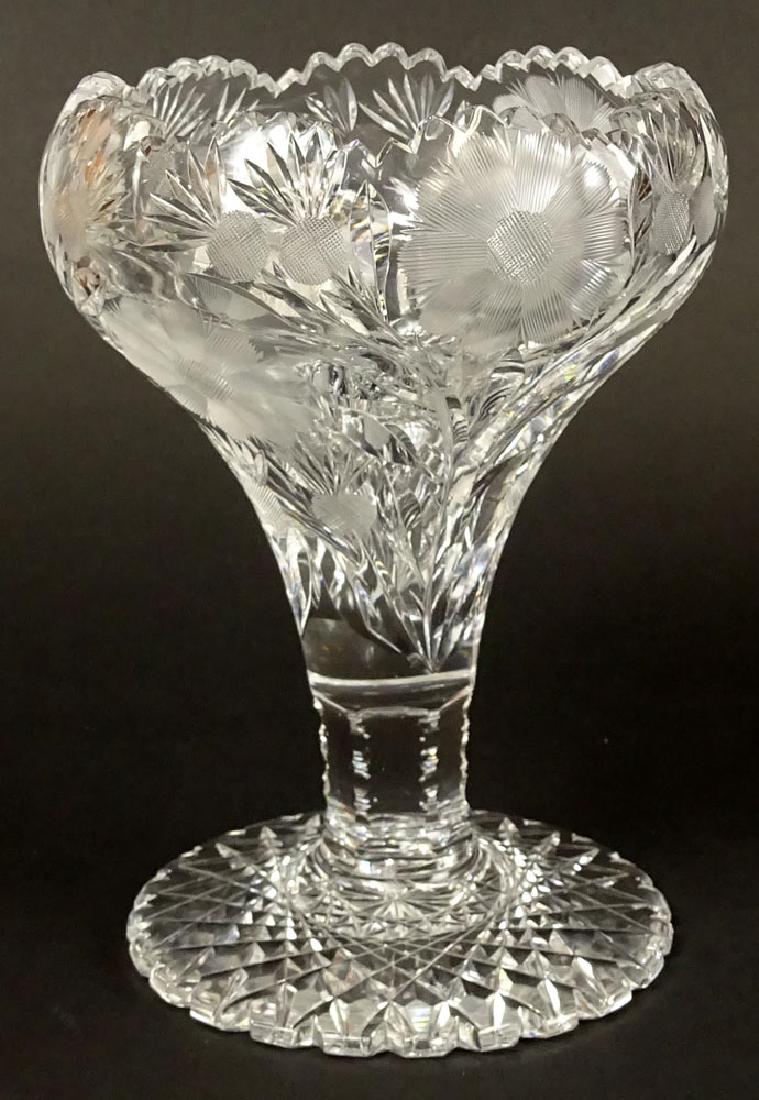 Antique American Brilliant Cut Glass Vase/Pedestal