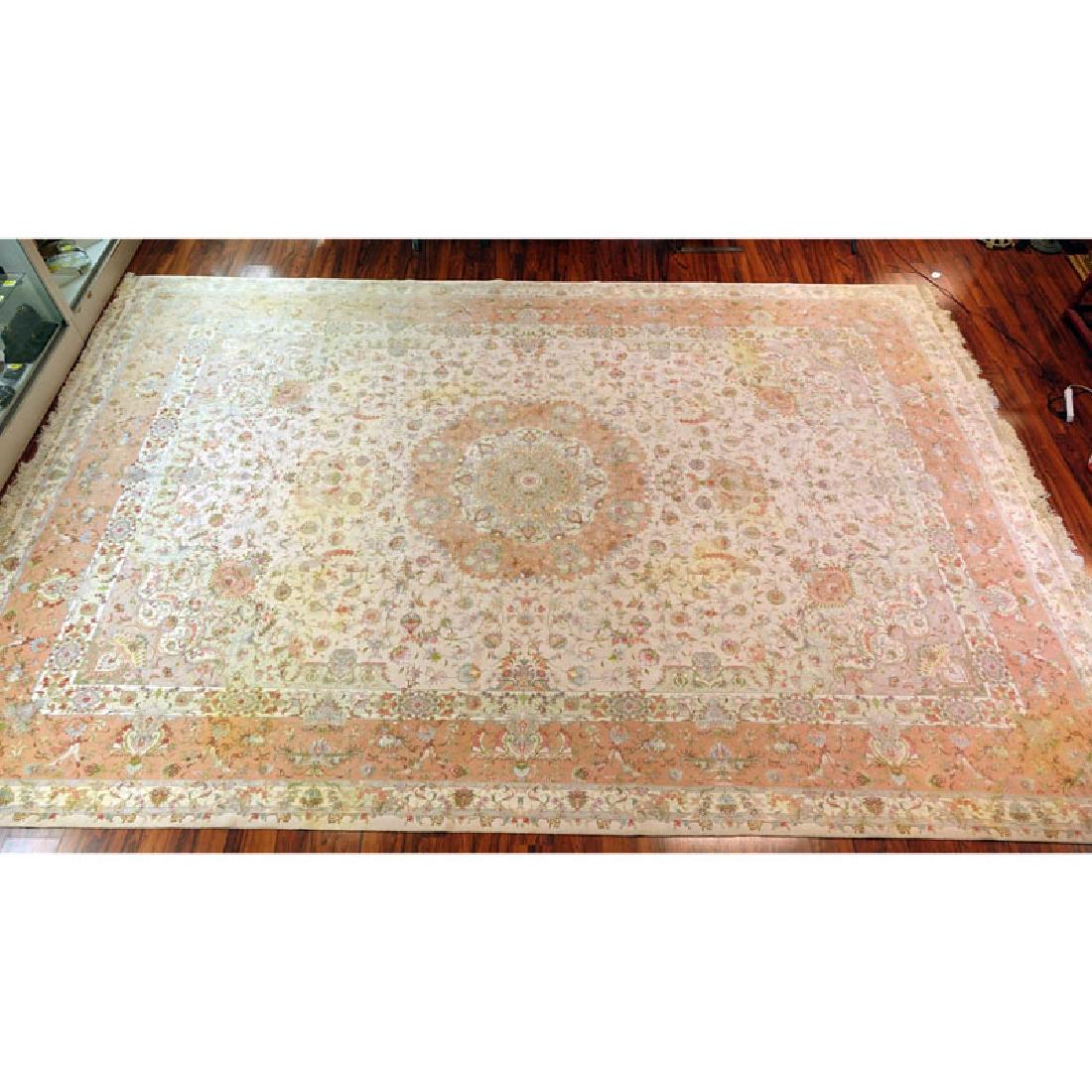 Palace Size Floral Silk & Wool Oriental Rug. Multi (1 of 3)