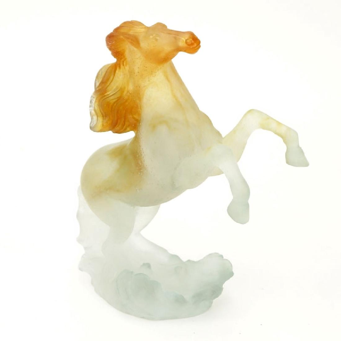 Daum, France Pate de Verre Art Glass Rearing Horse (1 of 9)