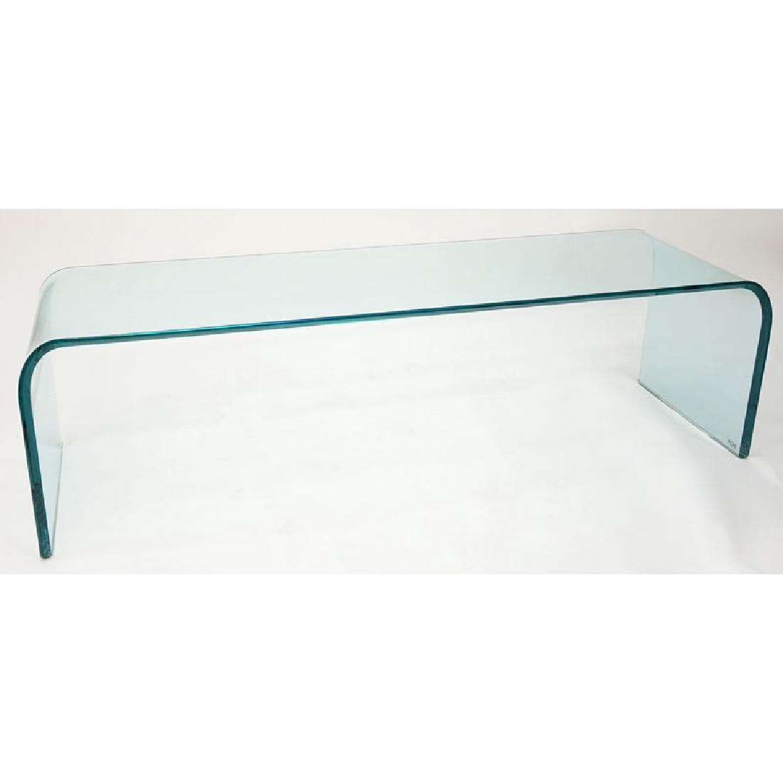 Contemporary Modern Sica Molded Glass Waterfall Bench. (1 of 4)