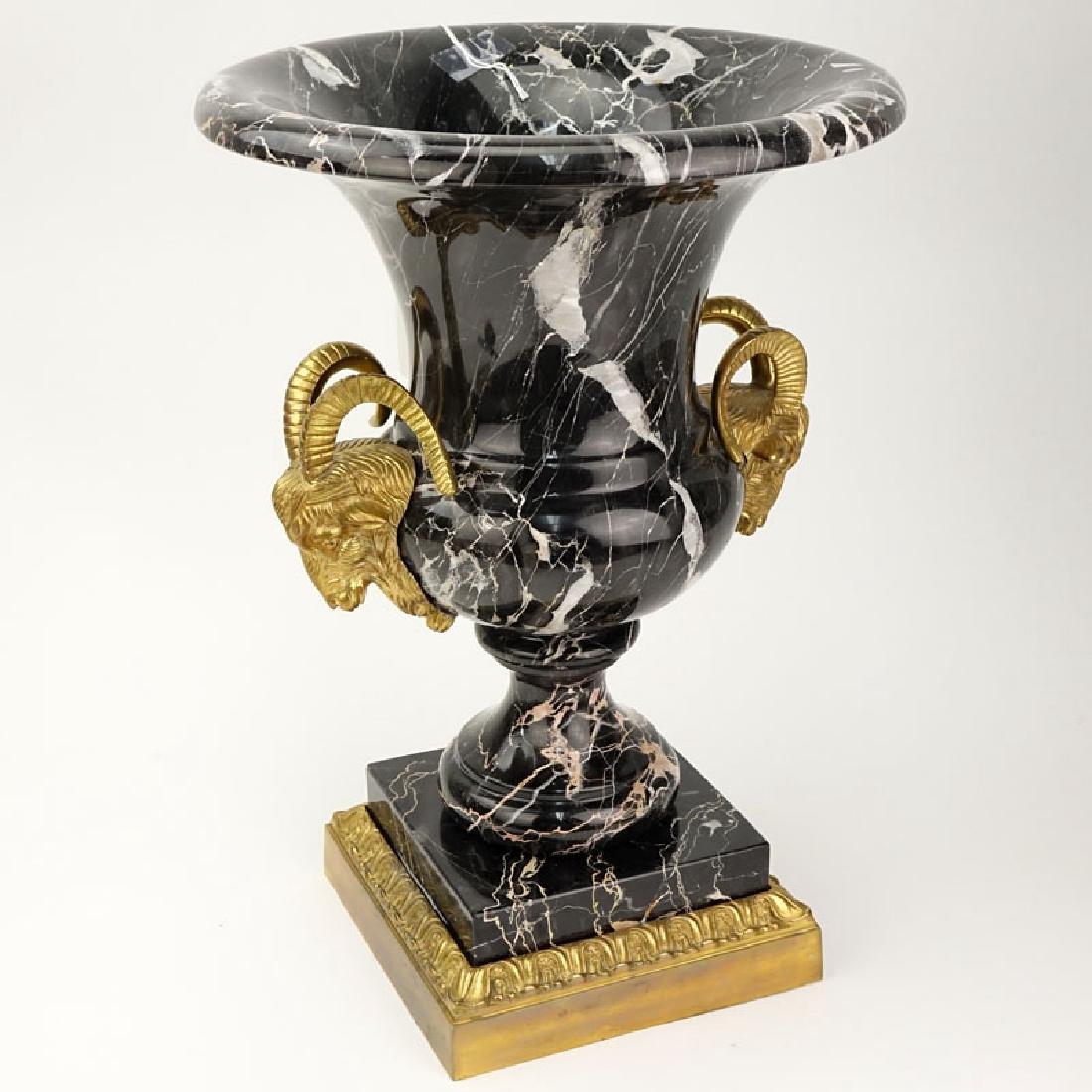 Large Neoclassical Style Black Marble Urn with Gilt (1 of 6)