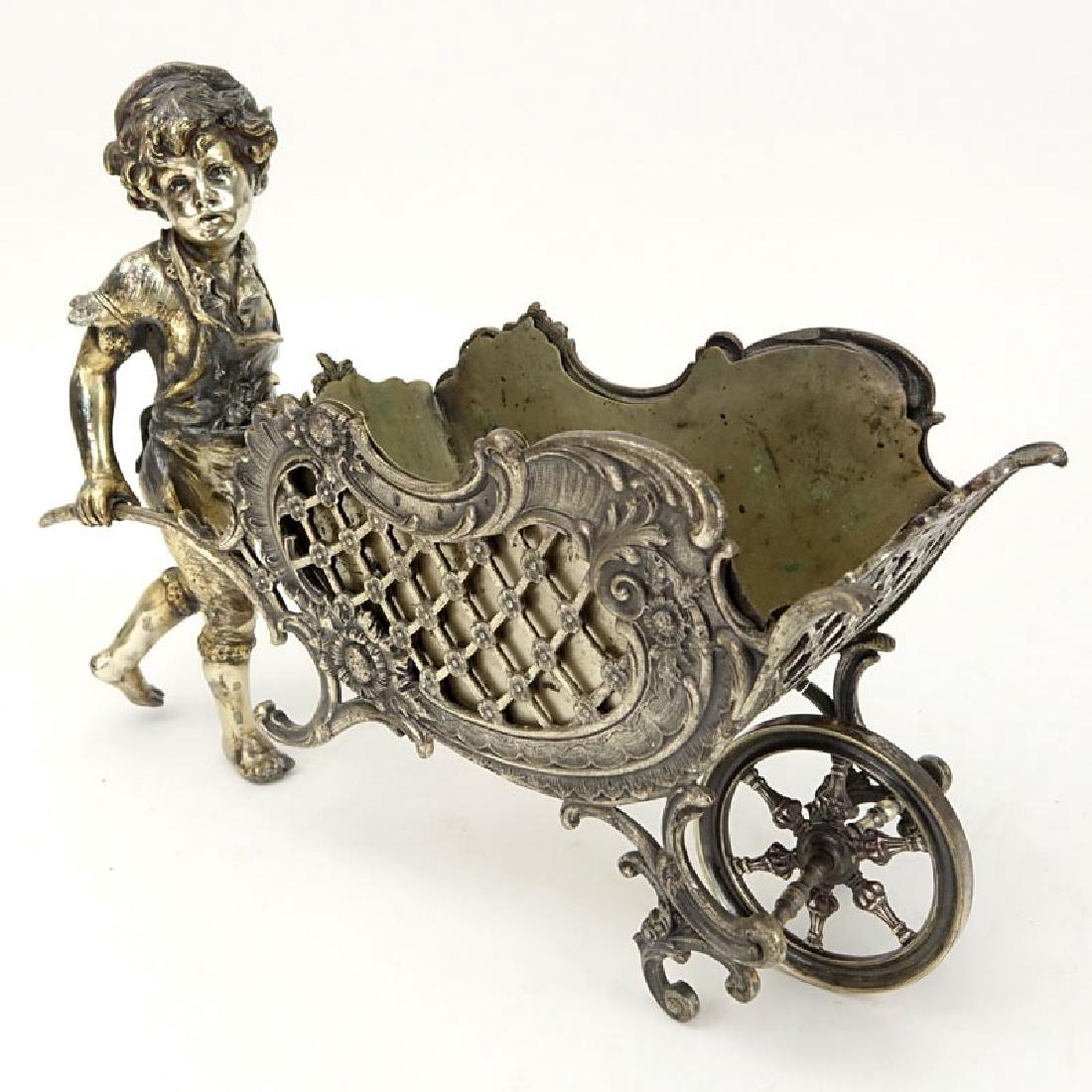 Antique Silver Plate Figural Basket/Planter. Unsigned. (1 of 10)