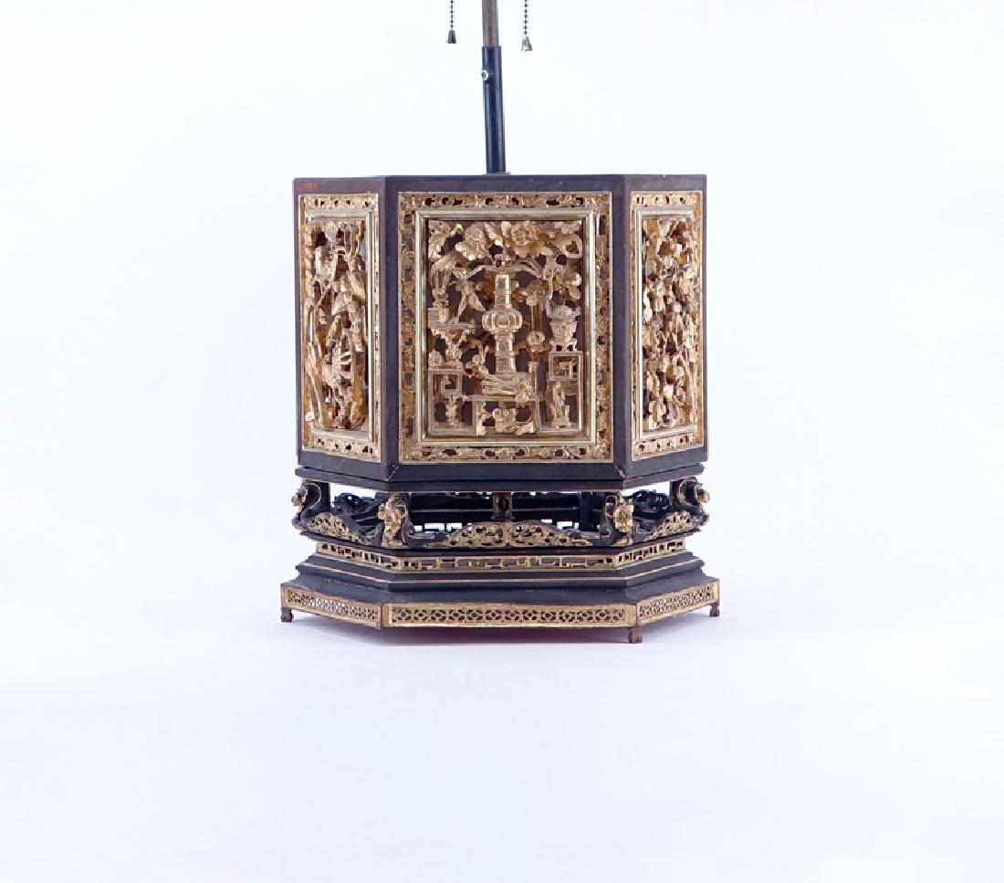 19/20th Century Chinese Carved Giltwood and Black (1 of 3)
