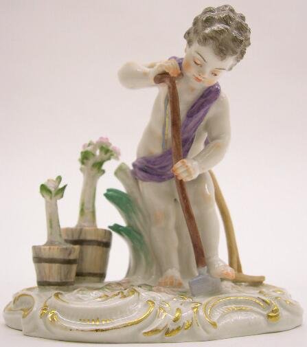 19th Century Meissen Porcelain Figural Group "Pla