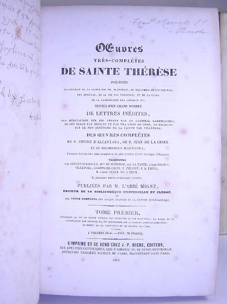 JP Migne Dated 1860 Oeuvres Tres-Completes de Sai - 4