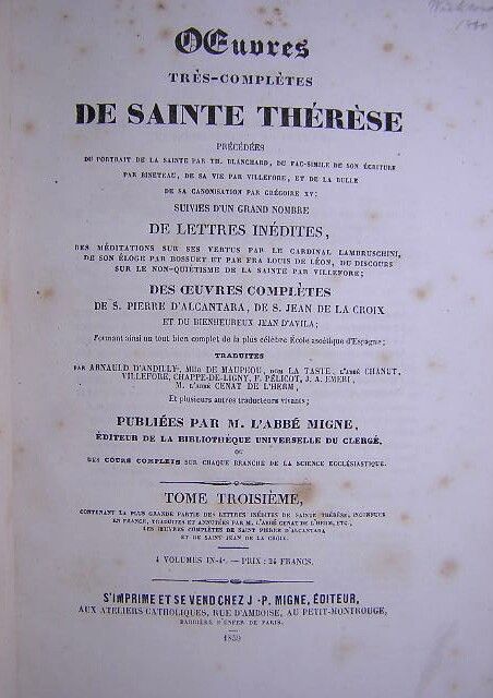 JP Migne Dated 1860 Oeuvres Tres-Completes de Sai - 6