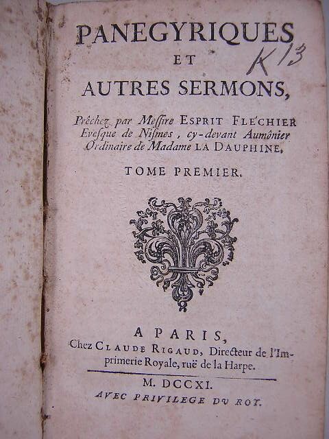 Esprit Flechier Dated 1711 Panegyriques autres se - 5