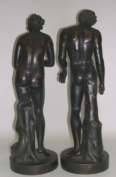 Two Large 19C Patinat Bronze Sculptures David & D - 2