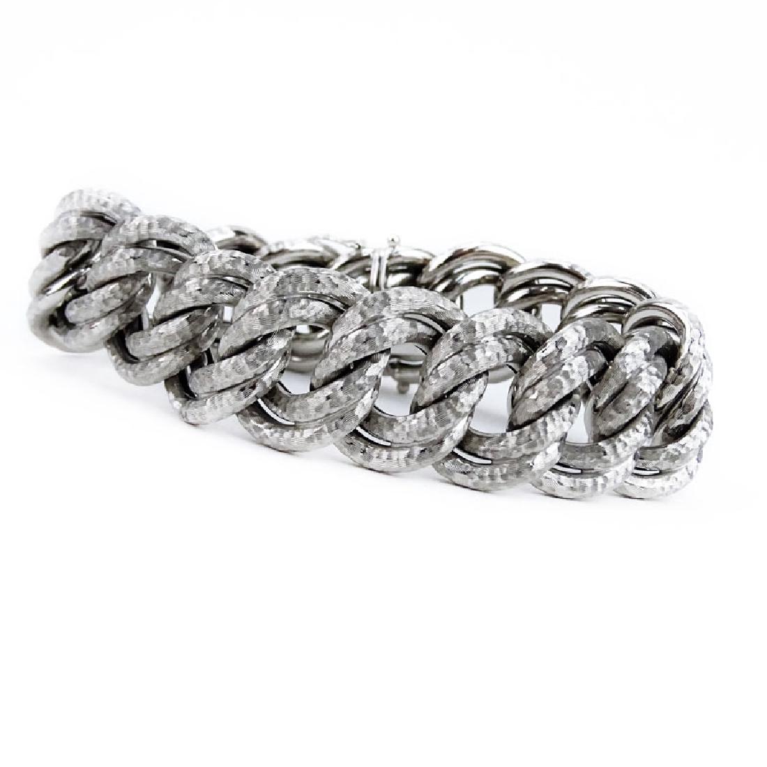 Vintage Italian 14 Karat White Gold Double Hoop Link (1 of 4)