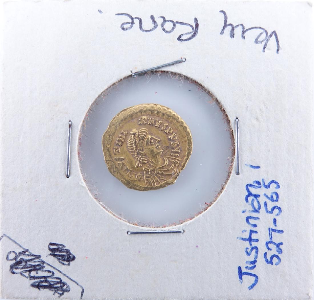 Byzantine Empire: Justinian I (527-565) Gold Tremissis (1 of 2)