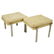 Pair of Mid Century Modern Chrome and Upholstered
