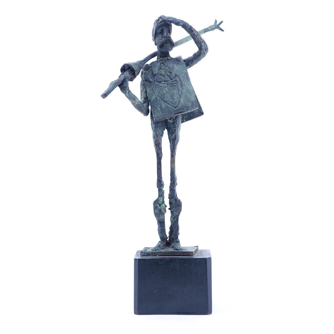 "Don Quixote" Metal Sculpture Signed R. Barnes. Dated: "Don Quixote" Metal Sculpture Signed R. Barnes. Dated 1962. Rubbing to patinated surface. Measures 14-3/4" H. Shipping $78.00 (estimate $300-$500)