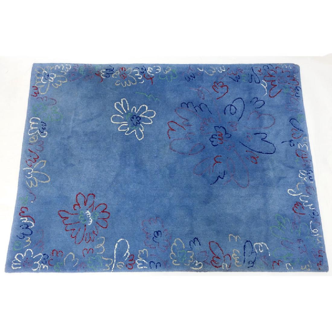 Edward Fields Colorful Floral Wool Rug. Signed en verso (1 of 7)