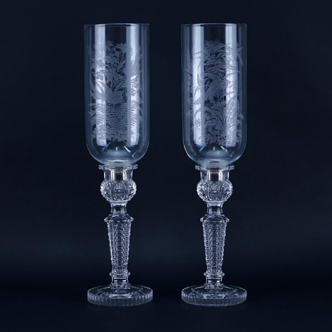 Pair Of Baccarat Crystal Candlesticks With Hurricane (1 of 3)