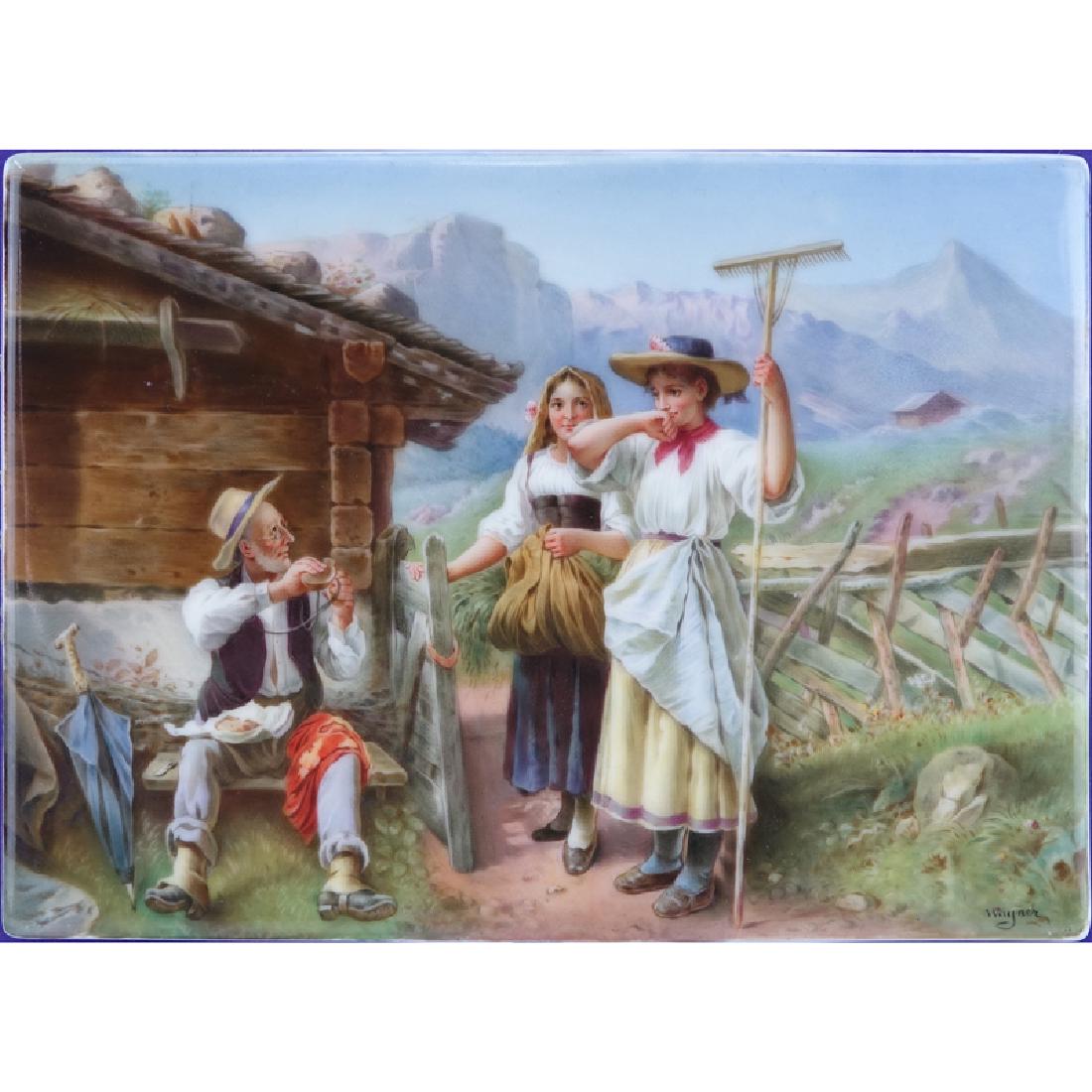 19/20th Century KPM Rectangular Porcelain Plaque Signed (1 of 5)