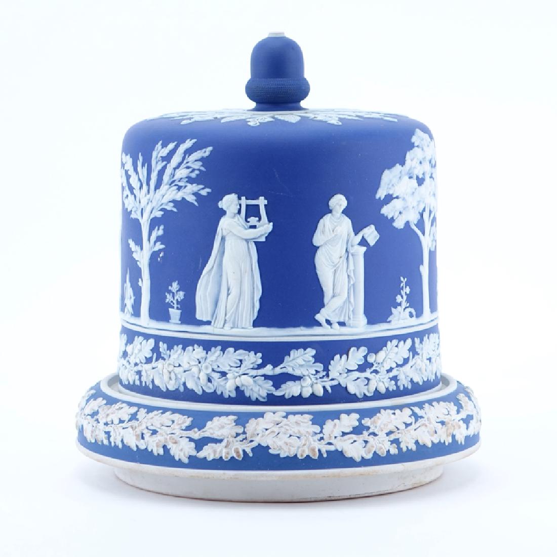 Large Wedgwood Style Blue Jasperware Cheese Stand With (1 of 4)