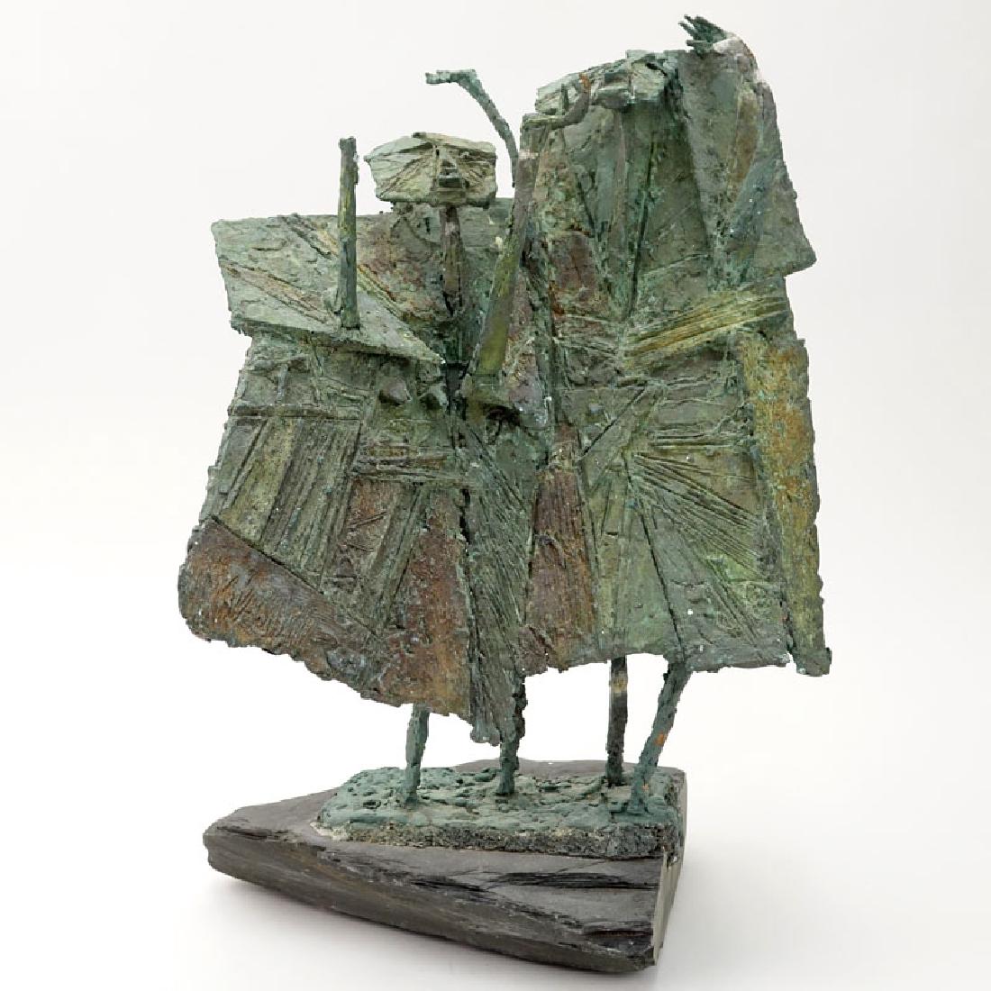 Modern Bronze Figural Abstract Sculpture On Slate Base. (1 of 7)