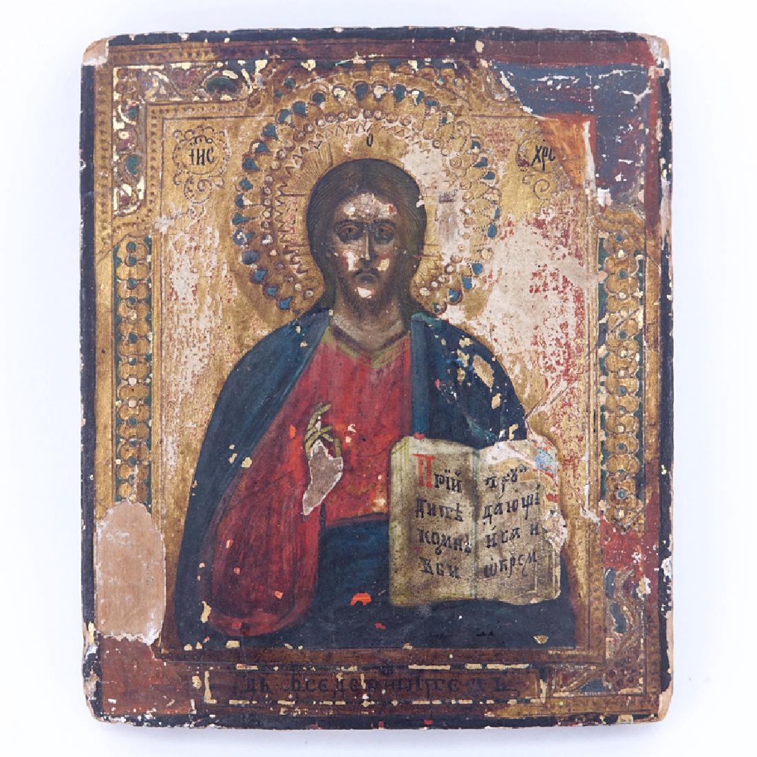 18/19th Century Hand Painted Russian Icon Featuring The (1 of 4)