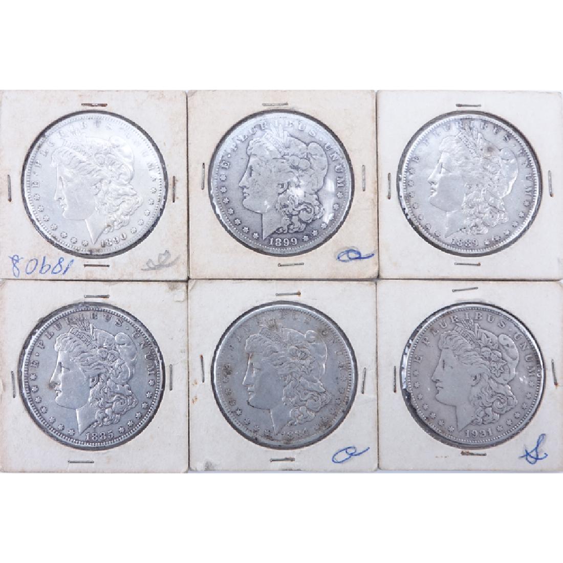 Collection of Six (6) Morgan Silver Dollars. Dates (1 of 3)