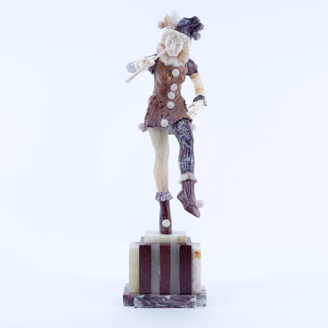Antique Art Deco Marble, Onyx Harlequin Sculpture. (1 of 4)