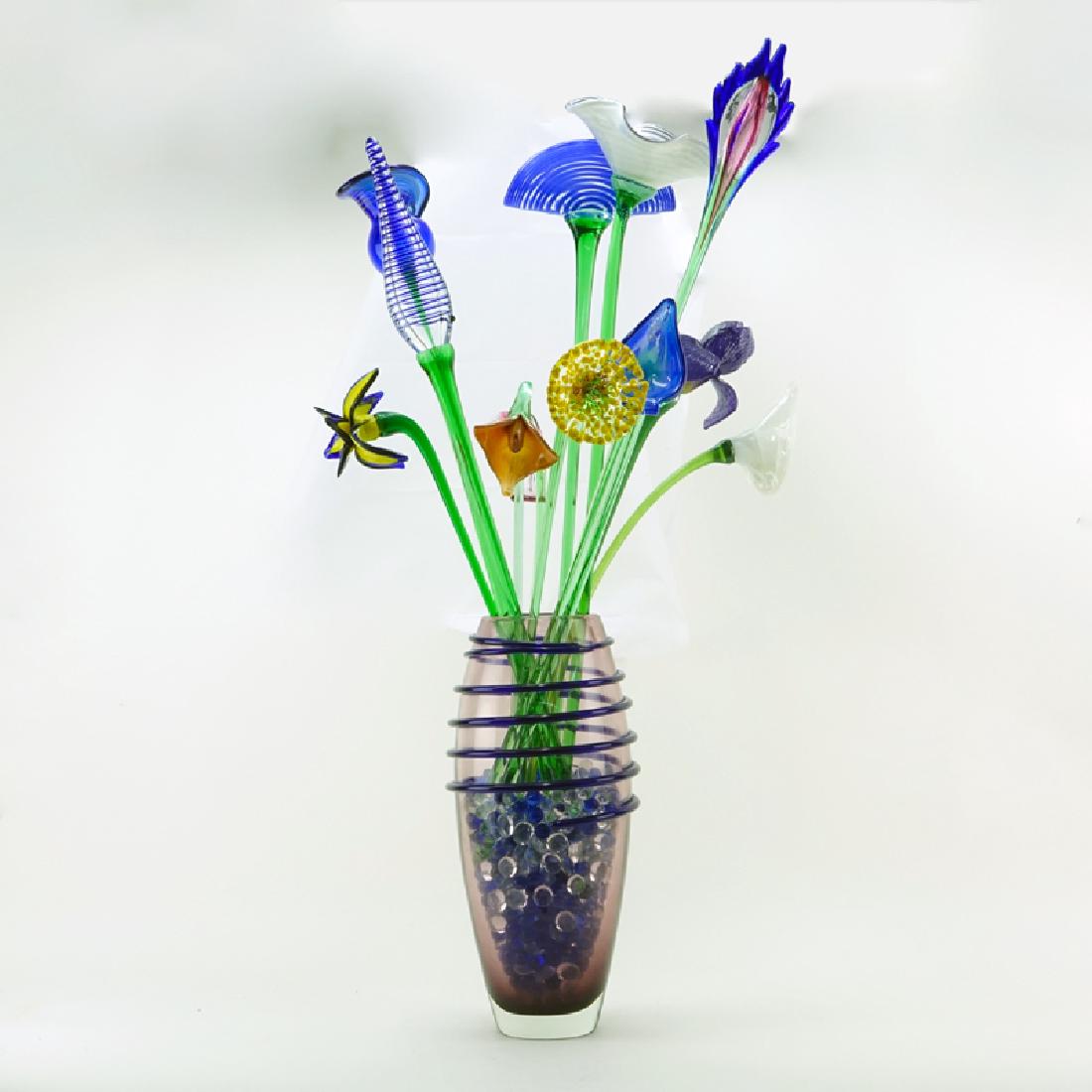 Mid Century Beranek Art Glass Bouquet of Flowers in (1 of 3)