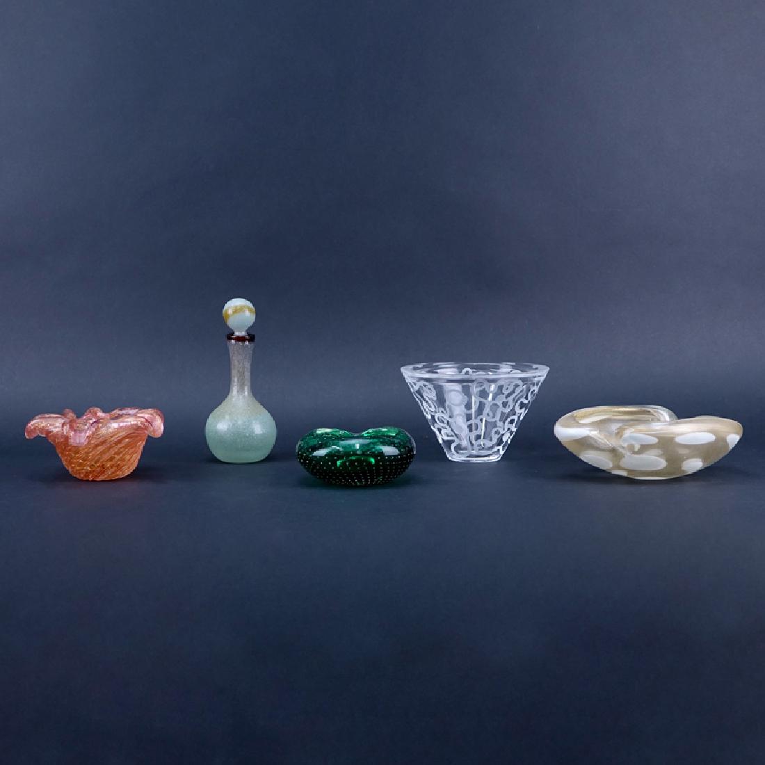 Lot of Five (5) Mid Century Art Glass Tableware. (1 of 4)