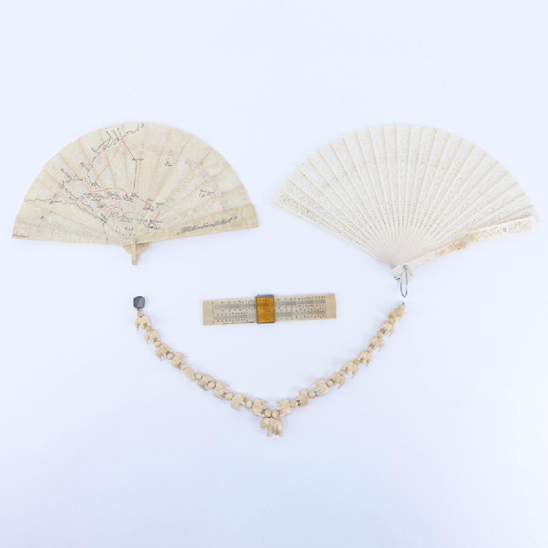 Collection of Four (4) Carved Ivory Objects. Includes 2 (1 of 4)