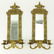 Pair of Empire Style Gilt Brass Mirrored Two Arm Wall