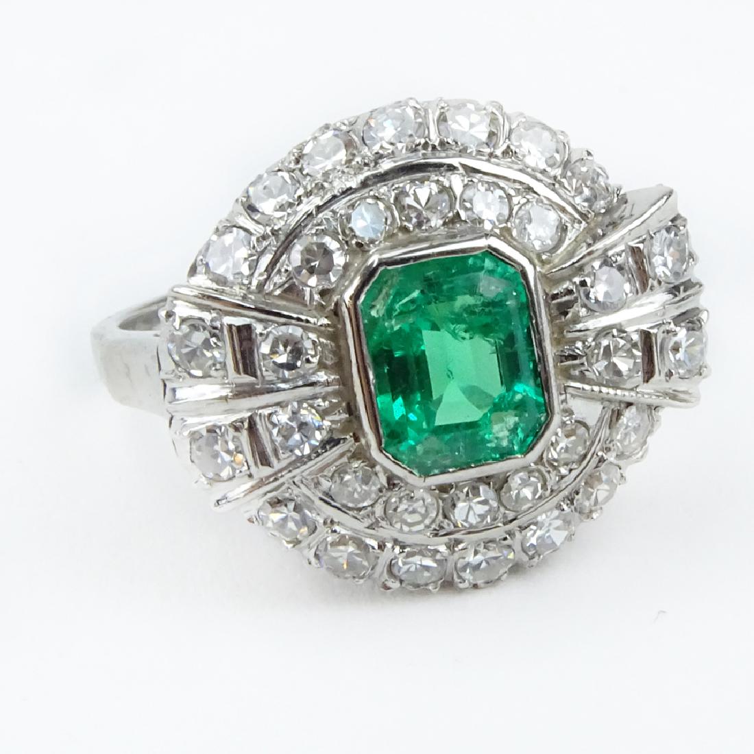Vintage Approx. 1.75 Carat Emerald and Diamond Platinum (1 of 2)