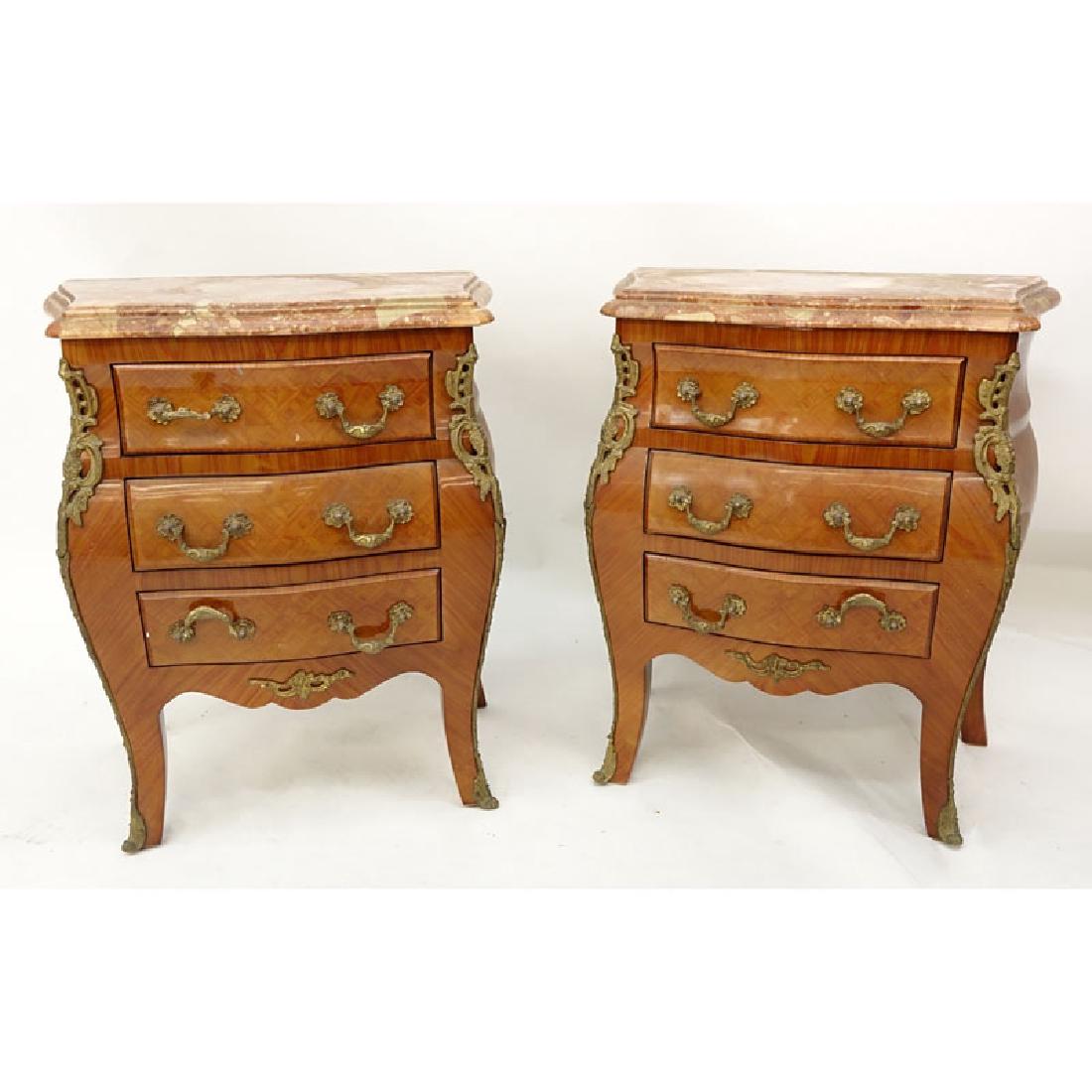 Pair of Louis XV Style Gilt Bronze Mounted Marble Top (1 of 3)