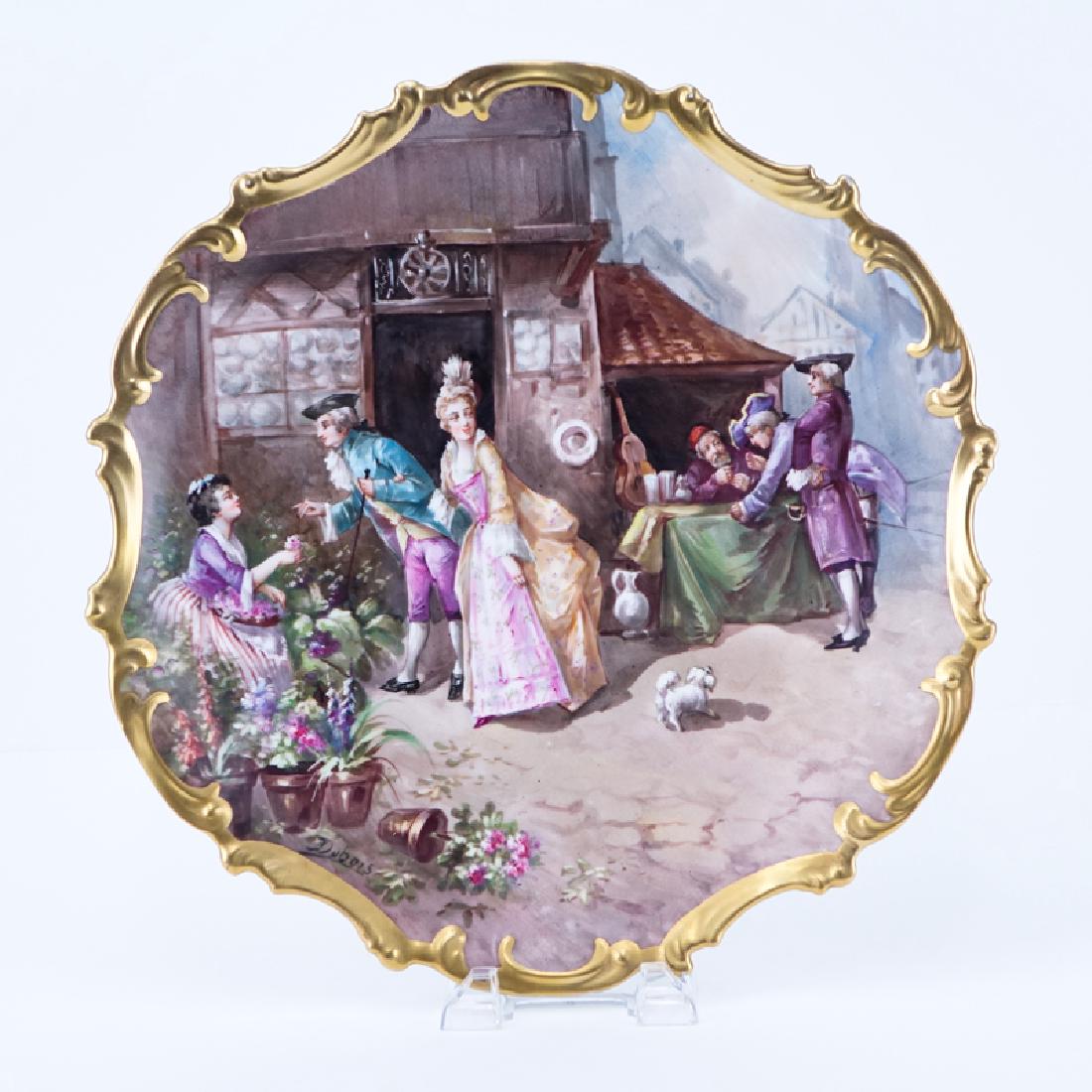 Large Antique Limoges Hand painted Porcelain Charger. (1 of 5)