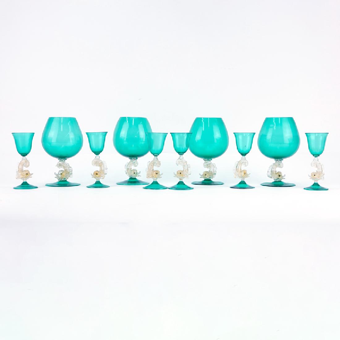 Ten (10) Hand Blown Venetian Murano Art Glass Dolphin (1 of 4)