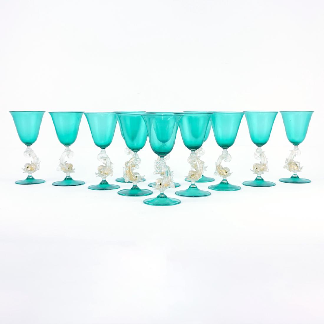 Twelve (12) Hand Blown Venetian Murano Art Glass (1 of 4)