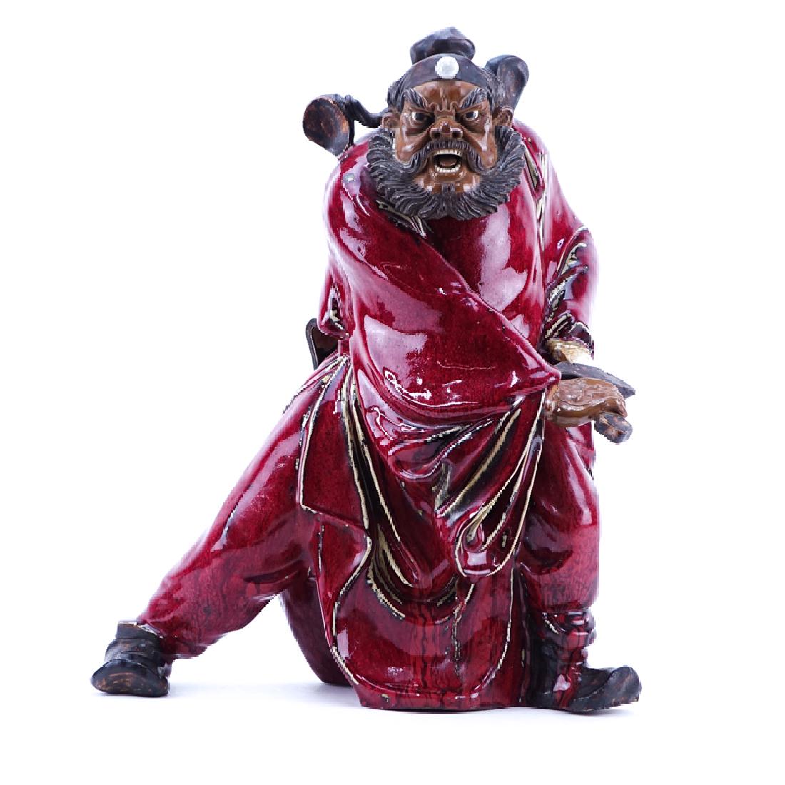Large Chinese Glazed Mudmen Figure of a Shiwan Warrior (1 of 4)