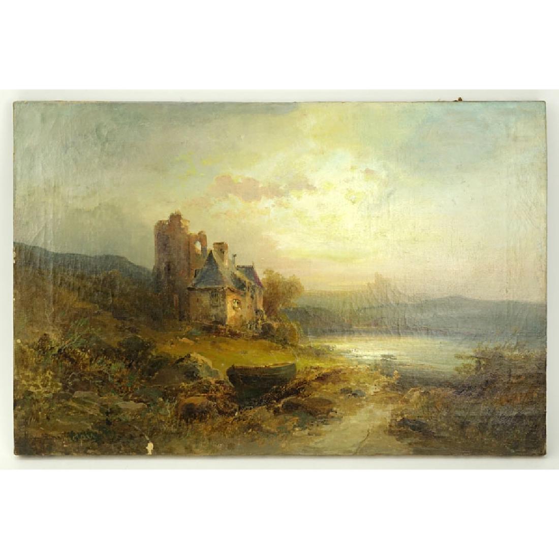 19th Century English School Oil On Canvas "Castle In (1 of 6)