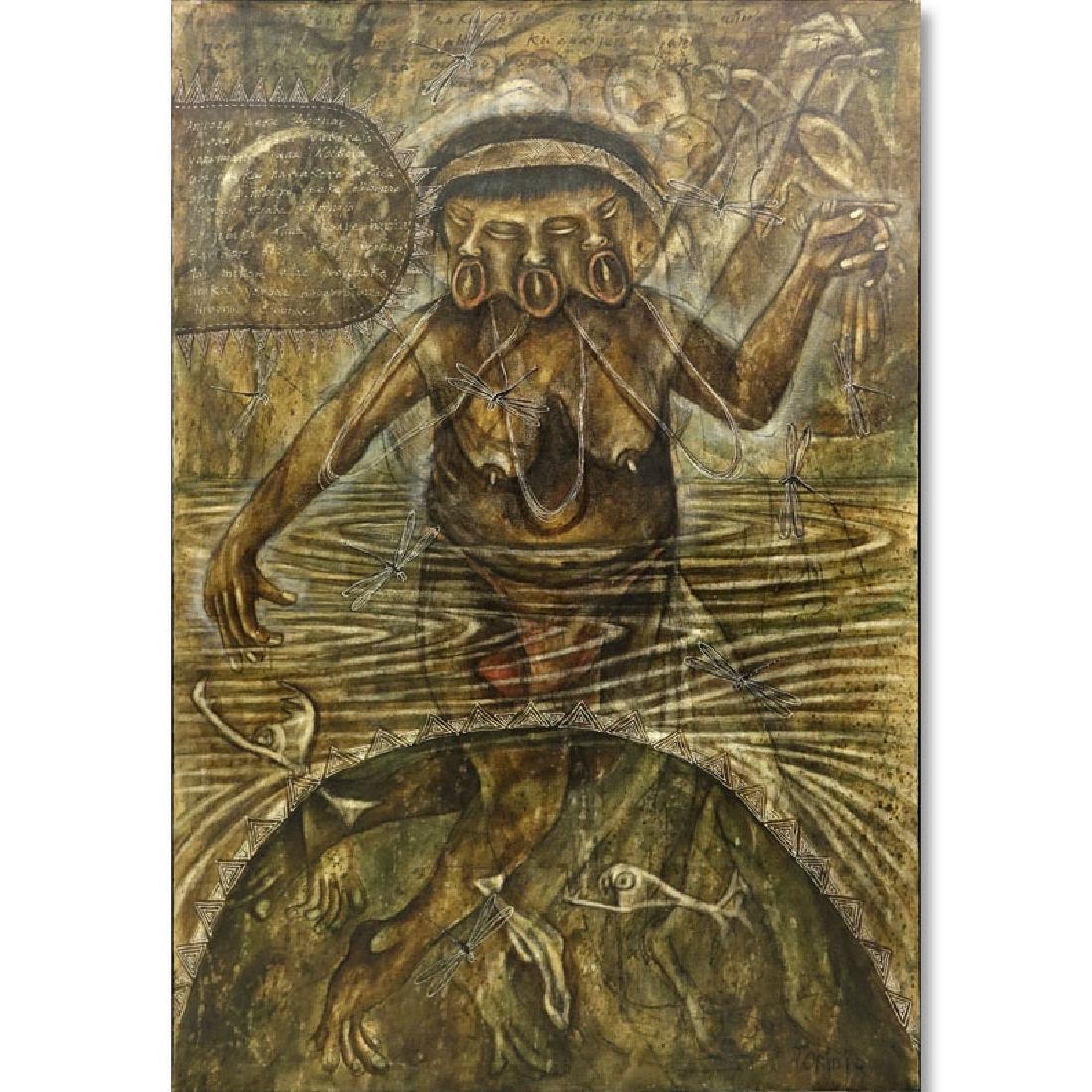 Toribio, Venezuelan (20th C.) Oil on Canvas "Primitive (1 of 9)